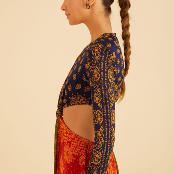 FARM Rio - Multicolor Bandana Dream Cut Out Maxi Dress (M) - Picture 4 of 7